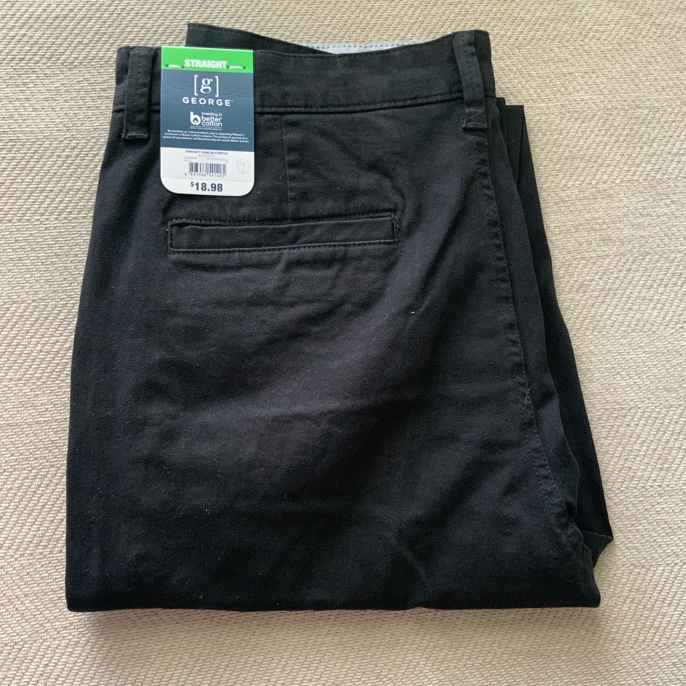 NWOT Men’s George Classic Black Chinos